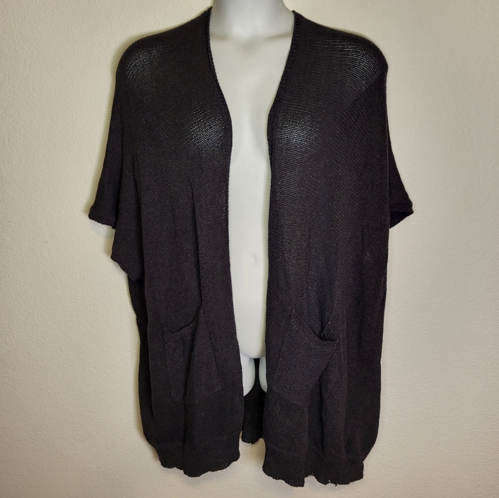 Ecote Black Knit Sweater or Beach Coverup size XLarge - Medium